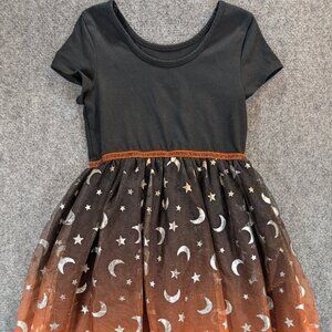 Cat & Jack Girls dress m (8) - Black & Orange Moon & Stars